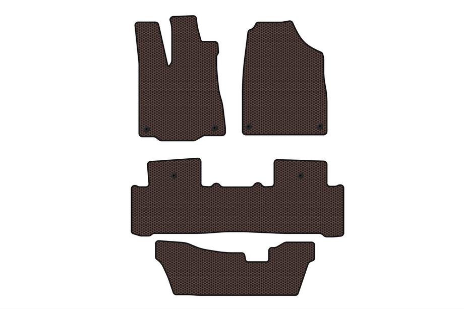 Acura MDX 2013–2020 Carsuit gummimattor för kupén (3 rader, brun) Image