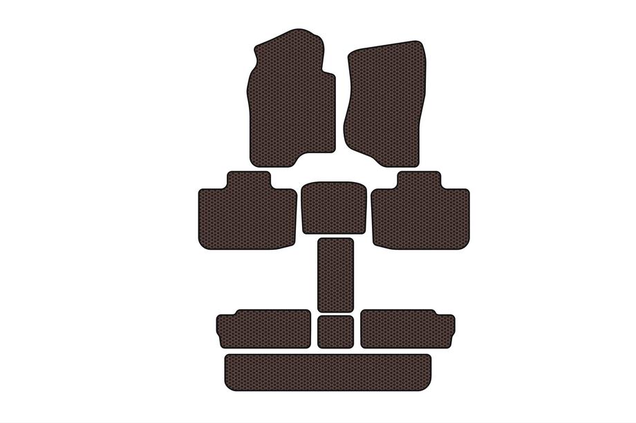Cadillac Escalade 2007–2014 Carsuit gummimattor för kupén (3 rader, brun) Image