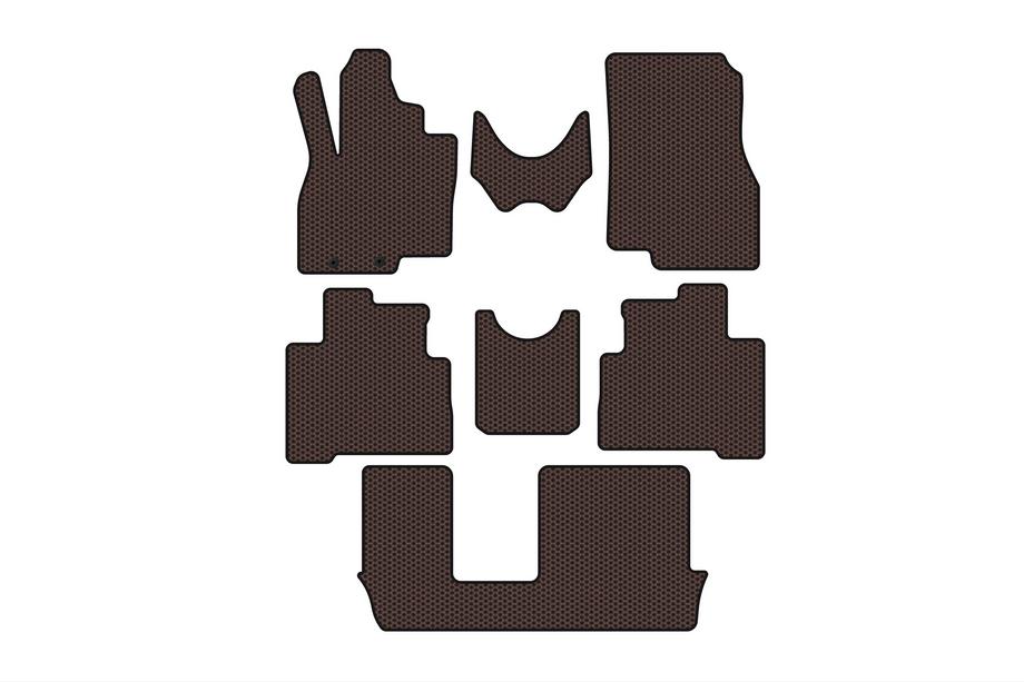 Mitsubishi Grandis 2003–2011 Carsuit gummimattor för kupén (3 rader, brun) Image