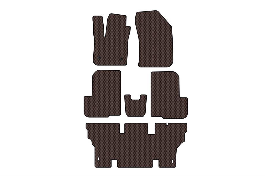 Dacia Lodgy 2012–2022 Gummimattor Carsuit (3 rader, 7-sits, brun) Image