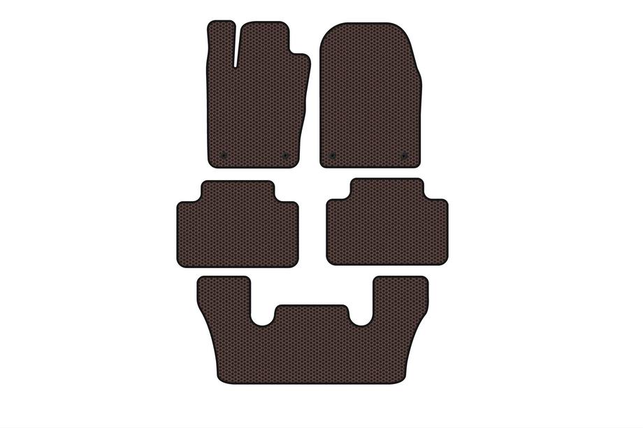 Dodge Durango 2010– Carsuit gummimattor för kupén (3 rader, brun) Image
