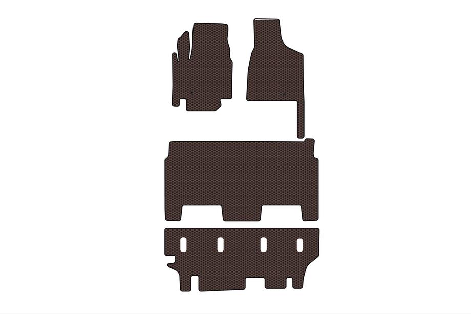 Dodge Grand Caravan V 2008–2020 Gummimattor Carsuit (2008-2020, 3 rader, 8-sitsig / utrustningsnivå SXT, bruna) Foto 1