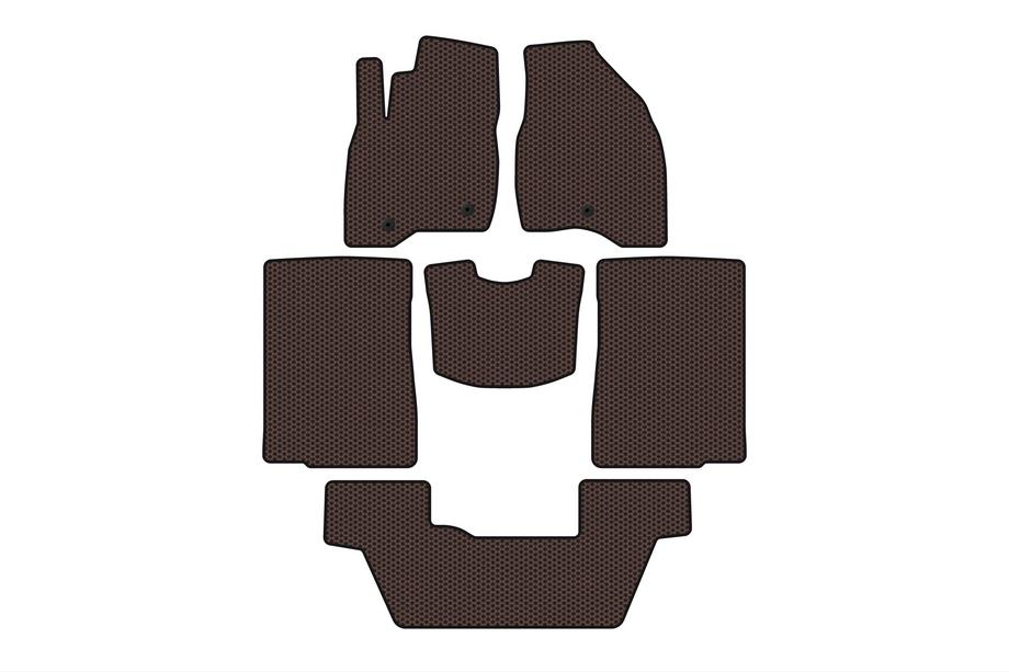 Ford Explorer 2011–2019 Gummimattor Carsuit (2015-2017, 3 rader, 7-sits, brun) Image