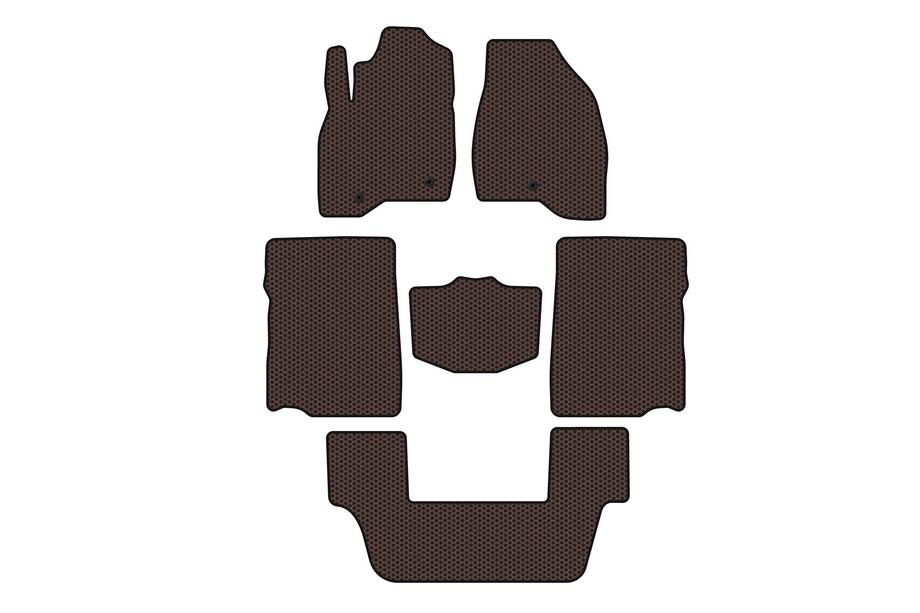 Ford Explorer 2011–2019 Gummimattor Carsuit (2017-2019, 3:e raden, 7-sits, brun) Image