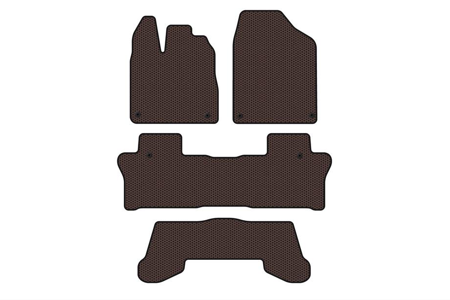 Honda Pilot 2015–2022 Carsuit gummimattor för kupén (3 rader, brun) Image