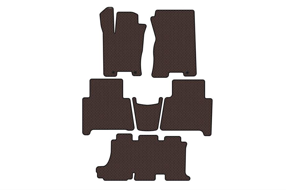 Kia Mohave 2008–2016 Carsuit gummimattor för kupén (3 rader, brun) Image