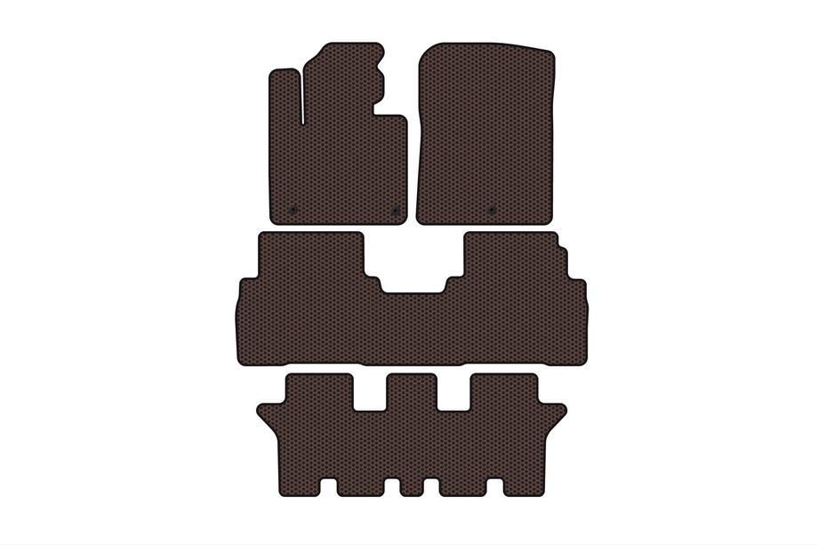 Kia Sorento III UM 2014–2020 Gummimattor Carsuit (3 rader, 7-sits, brun) Image