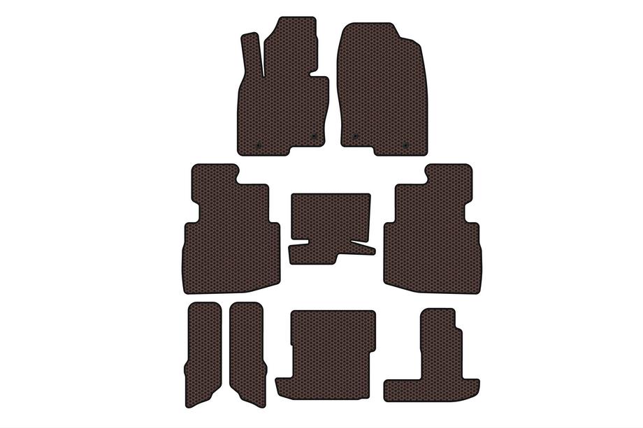 Mazda CX-9 2017– Gummimattor Carsuit (3 rader, 7-sits, brun) Image