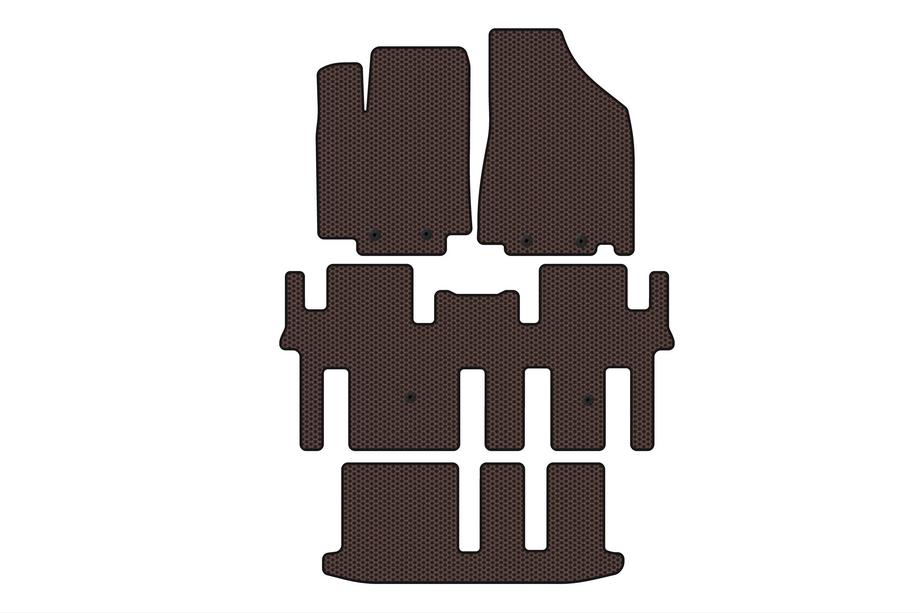 Nissan Pathfinder R52 2012–2021 Carsuit gummimattor för kupén (3 rader, brun) Image