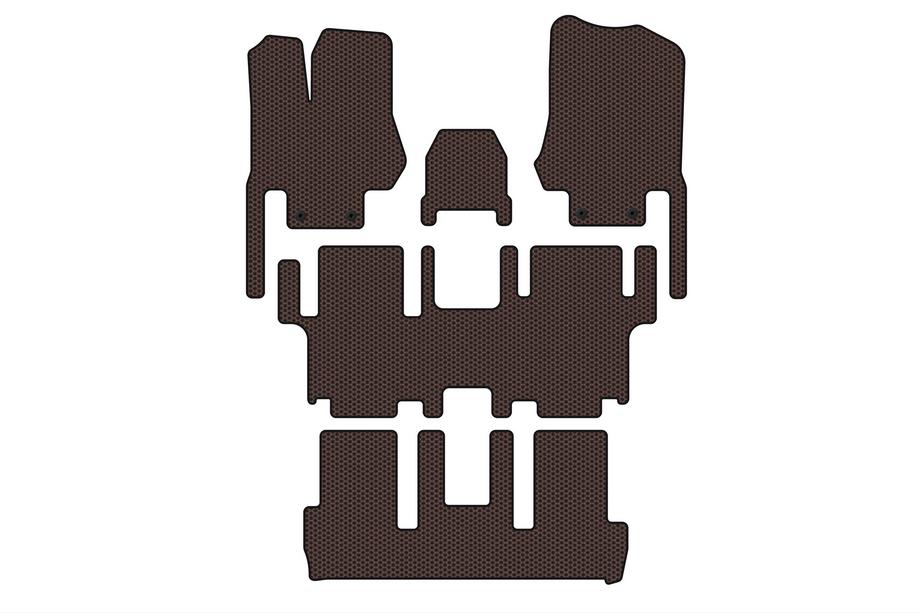 Nissan Quest 2011–2017 Gummimattor Carsuit (3 rader, 7-sits, brun) Foto 1