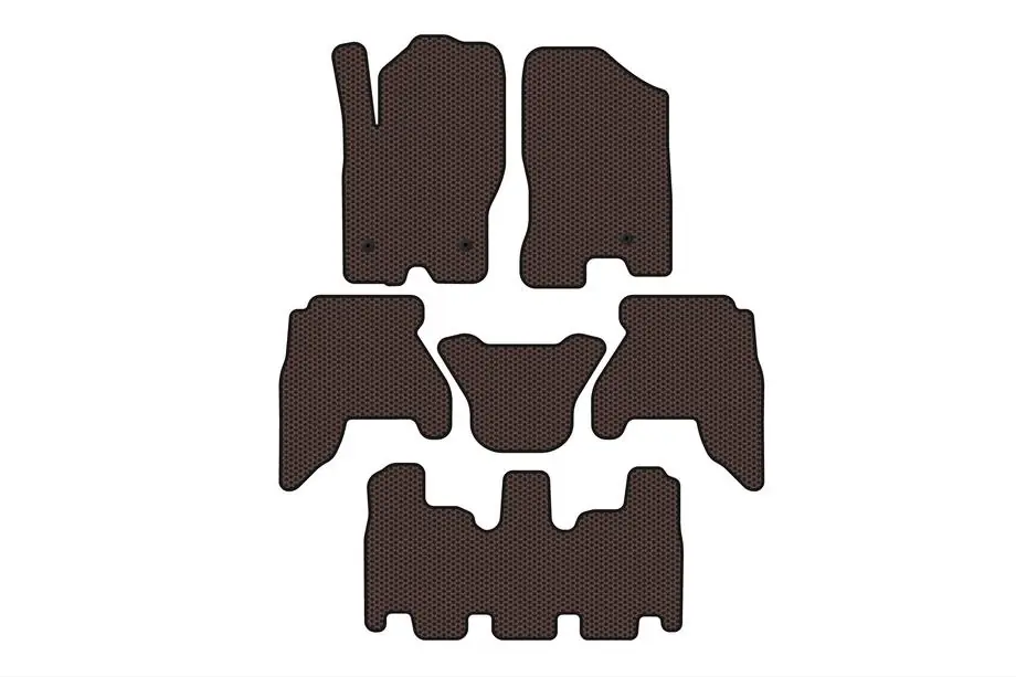 Nissan Pathfinder R51 2005–2014 Gummimattor Carsuit V1 (3 rader, brun, 2010-2014) Image
