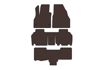 Renault Kangoo 2008–2020 Carsuit gummimattor för kupén (3 rader, 5-dörrars/7-sits, brun) foto 1