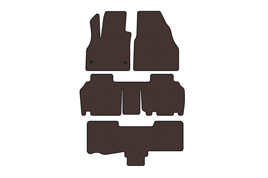 Renault Kangoo 2008–2020 Carsuit gummimattor för kupén (3 rader, 5-dörrars/7-sits, brun) Image