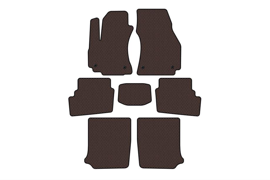 Opel Zafira A 1998–2005 Carsuit gummimattor (3 rader, 2003-2005, 7-sits, brun) Foto 1