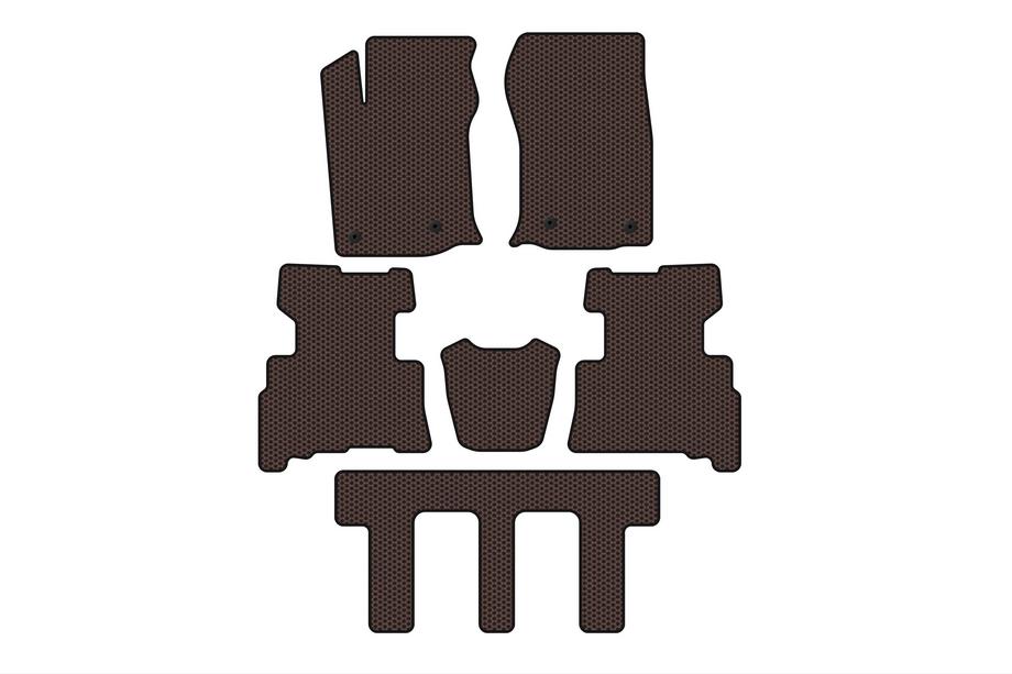 Toyota 4Runner 2009–2024 Gummimattor Carsuit (3 rader, 2014-2024, 7-sits, brun) Foto 1