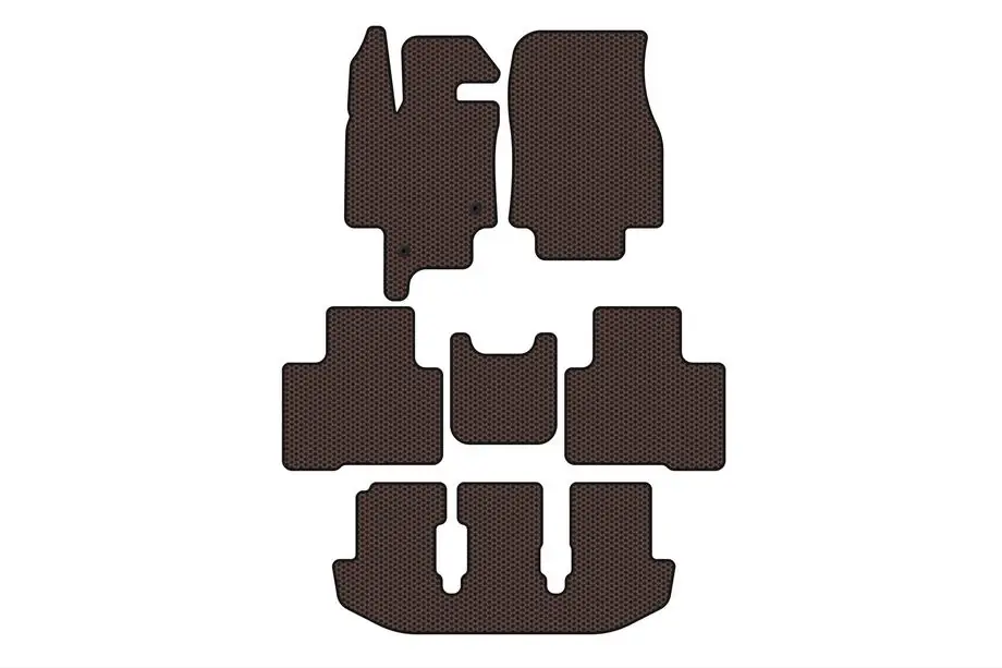 Toyota Highlander 2019– Gummimattor Carsuit (3 rader, 7-sits, brun) Image