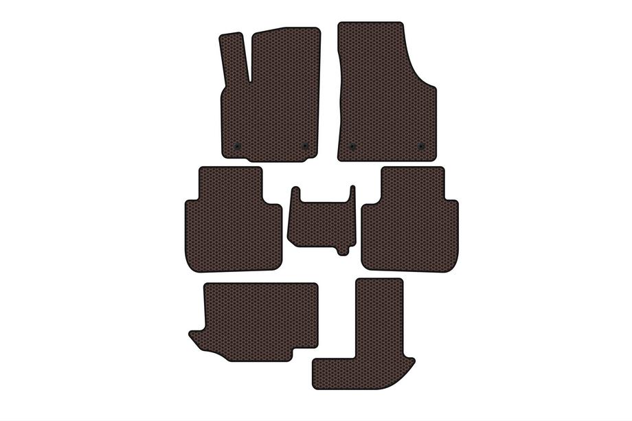 Volkswagen Atlas (Terramont) 2016– Gummimattor Carsuit (3 rader, 7-sits, brun) Image