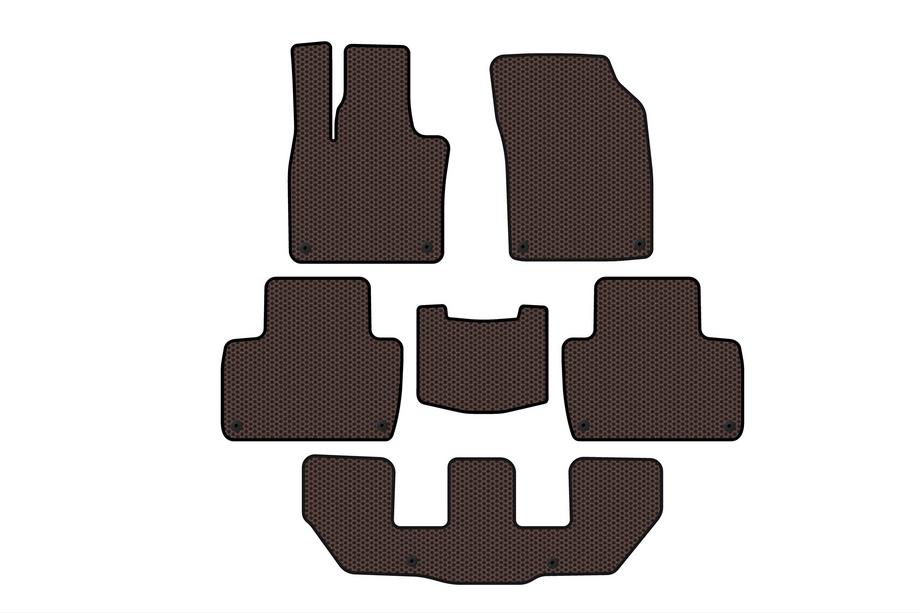 Volvo XC90 2015– Carsuit gummimattor för kupén (3 rader, brun) Image