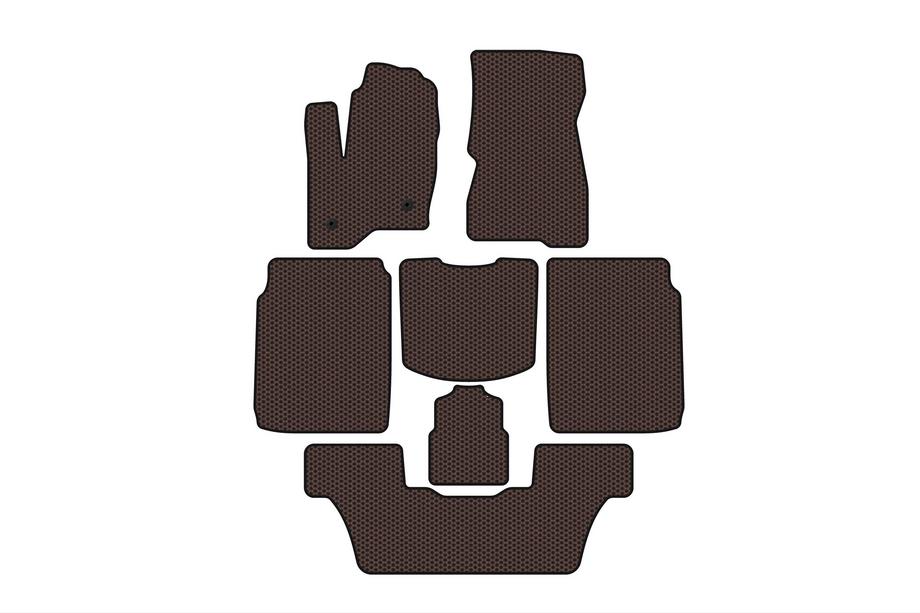 Ford Flex 2009–2019 Carsuit gummimattor till kupén (3 rader, 2013-2019, brun) Image