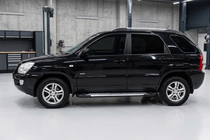 Kia Sportage 2004–2010 Sidosteg Line (2 st, aluminium) foto 1