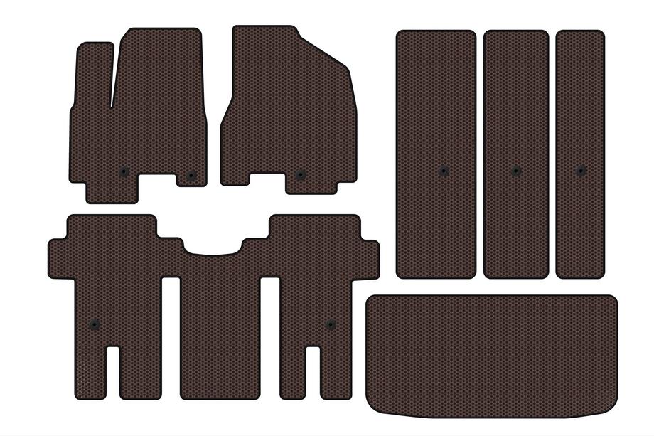 Kia Carnival 2014–2020 Carsuit gummimattor för kupé (komplett sats, brun) Image
