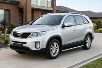 Kia Sorento II XM 2009–2014 Sidosteg Maydos V1 (2 st, aluminium ↗ rostfritt stål) foto 1