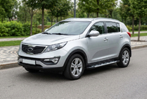 Kia Sportage 2010–2015 Sidosteg Sunrise (2 st, aluminium) foto 1