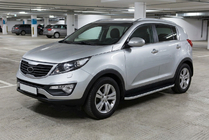 Kia Sportage 2010–2015 Sidosteg Tayga Grey (2 st, aluminium) foto 1