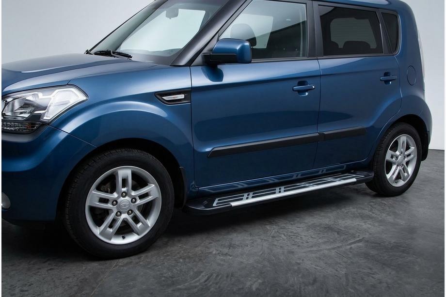 Kia Soul I 2008–2013 Sidosteg Sunrise (2 st, aluminium) Image