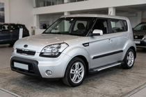 Kia Soul I 2008–2013 Sidosteg Line (2 st, aluminium) foto 1