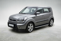 Kia Soul I 2008–2013 Sidosteg Tayga Grey (2 st, aluminium) foto 1