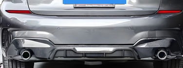 BMW 3-serien G20/G21 2018– Bakre stötfångardiffuser (för M-Sport 2018-2022, för runda avgasutblås, ABS) foto 2