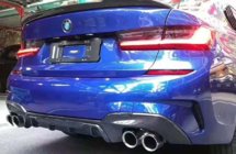 BMW 3-serien G20/G21 2018– Bakre stötfångardiffusor (för M-Sport 2018-2022, för rektangulära avgasutblås, ABS) foto 1