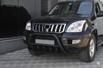 Toyota Land Cruiser Prado 120 2002–2009 Låg bullbar WT003 Black (rostfritt stål) foto 1