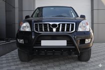 Toyota Land Cruiser Prado 120 2002–2009 Låg bullbar WT003 Black (rostfritt stål) foto 4