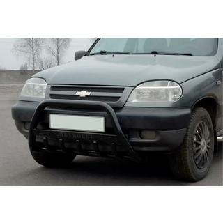 Frontbåge WT004 Black (rostfritt stål) Chevrolet Niva 1998–2020 foto 1