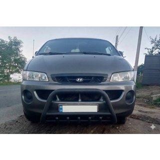 Frontbåge WT003 Black (rostfritt) Hyundai H200, H1, Starex 1998–2007 foto 1