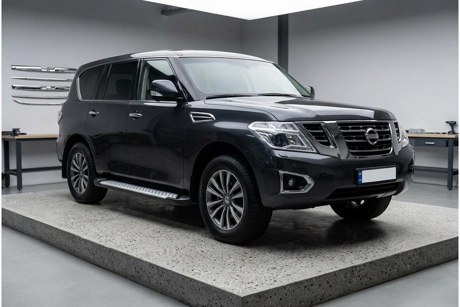 Nissan Patrol Y62 2010–2024 Sidosteg Allmond Grey (2 st, aluminium) Image