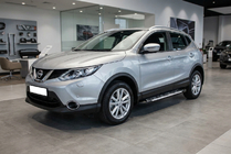 Nissan Qashqai 2014–2021 Sidosteg Sunrise (2 st, aluminium) foto 1