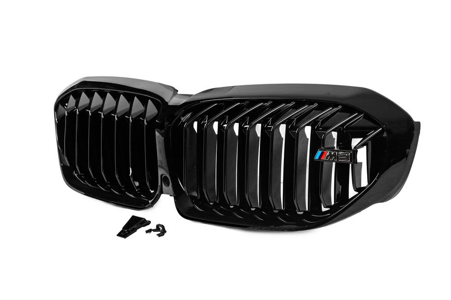 BMW 3-serien G20/G21 2018– Njurgrill M-Look V1 (2018-2022, svart högglans) Utan kamerauttag Foto 3