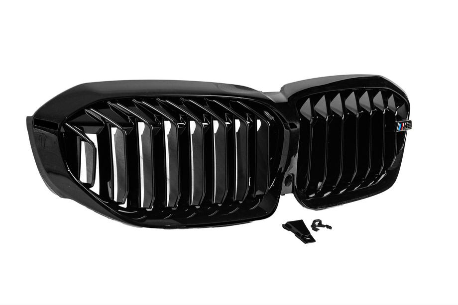 BMW 3-serien G20/G21 2018– Njurgrill M-Look V1 (2018-2022, svart högglans) Utan kamerauttag Foto 4
