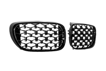 BMW 7-serien G11/G12 2015–2022 Diamond Black njurgrillar (2016-2019, svart högglans) foto 4