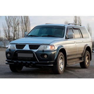 Frontbåge ST015WT Black (rostfritt stål) Mitsubishi Pajero Sport 1996–2007 foto 1