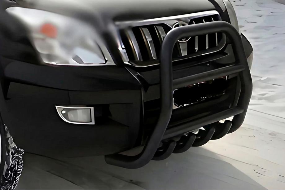 Toyota Land Cruiser Prado 120 2002–2009 Hög frontbåge Black (rostfritt stål) Image