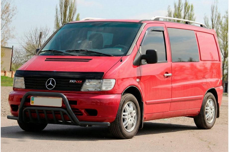 Mercedes Vito W638 1996–2003 Frontbåge med sidobågar WT002 Plus Black (rostfritt stål) Foto 3