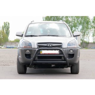 Frontbåge WT022 Black (rostfritt stål) Hyundai Tucson JM 2004– foto 1