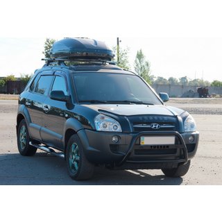 Frontbåge (bullbar) WT025 Black (rostfritt stål) Hyundai Tucson JM 2004– foto 1