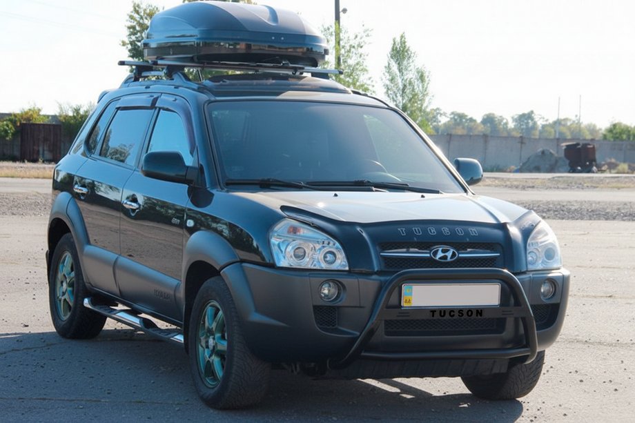 Hyundai Tucson JM 2004– Frontbåge (bullbar) WT025 Black (rostfritt stål) Foto 1