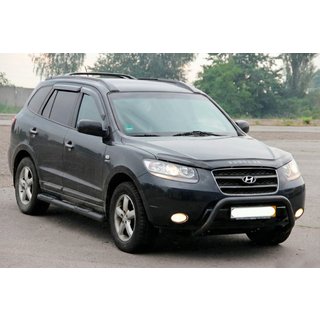 Frontbåge (bullbar) WT007 Black (rostfritt stål) Hyundai Santa Fe 2 2006–2012 foto 2