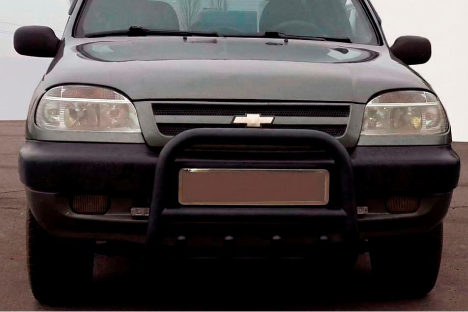 Chevrolet Niva 1998–2020 Frontbåge QT006 Black (rostfritt stål) Image